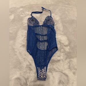 Victoria's Secret Navy Crochet Teddy One Piece